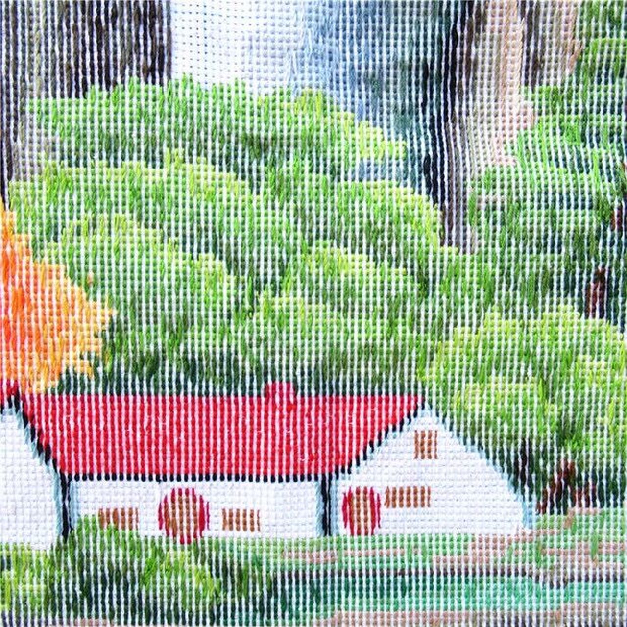 手工十字绣成品迎客松财运版