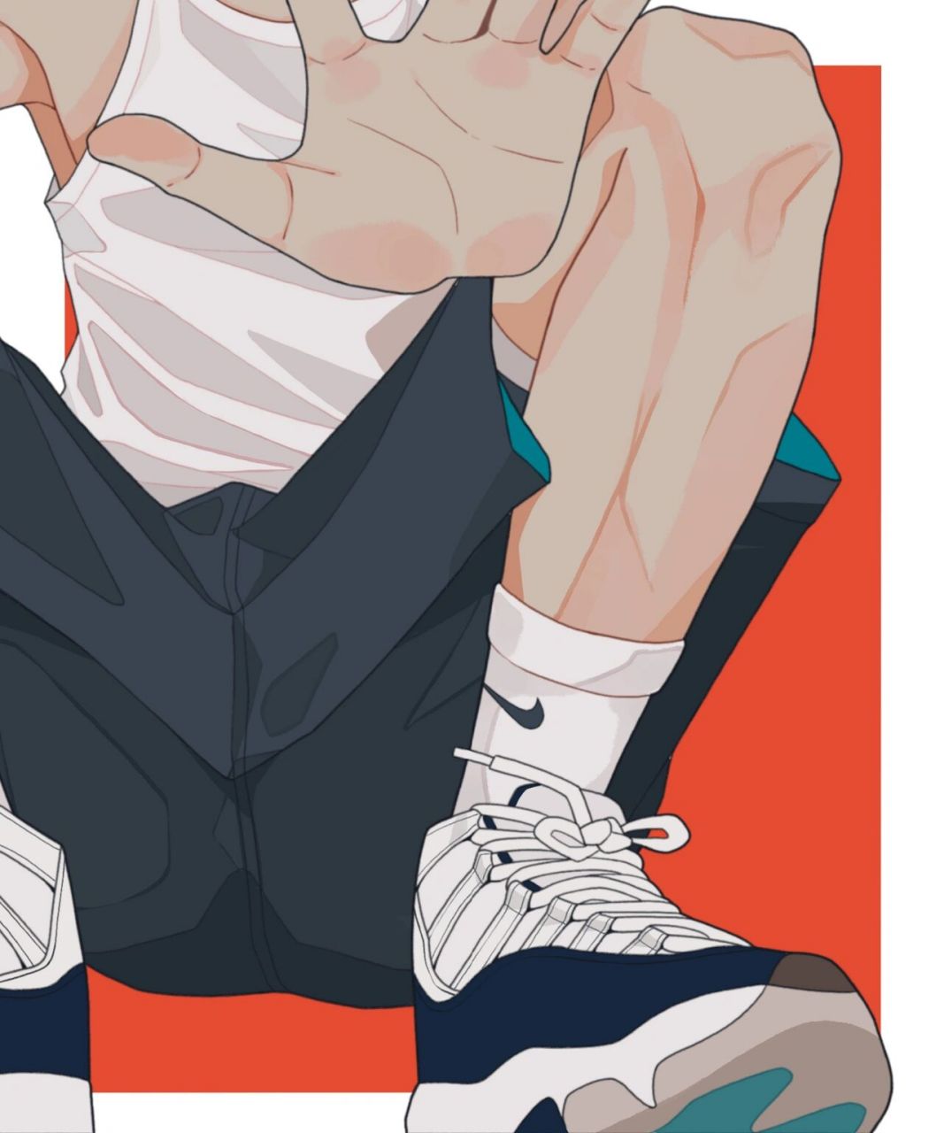 画一个体育生? 本来想画白头,后来改成黑头了……二选一