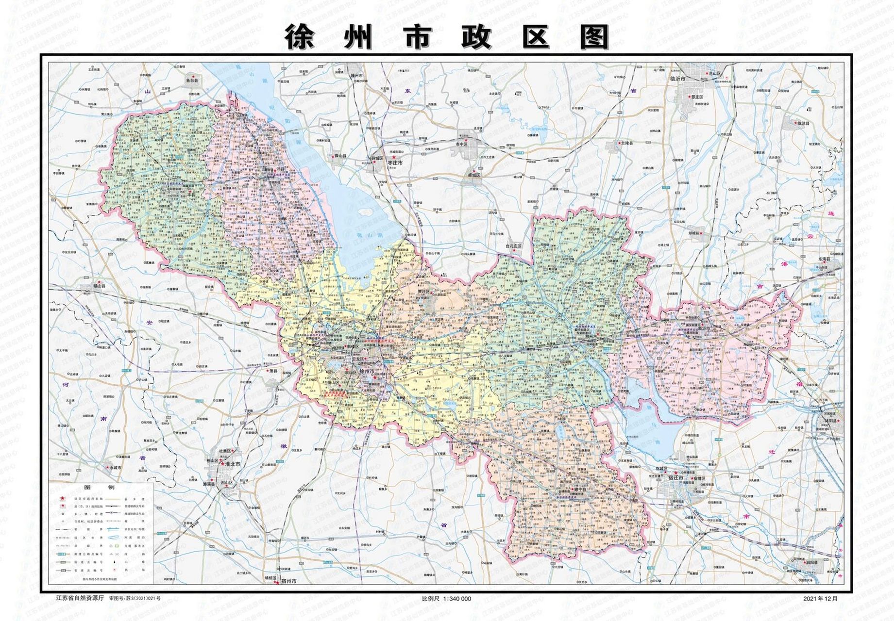 徐州地区行政地图图片