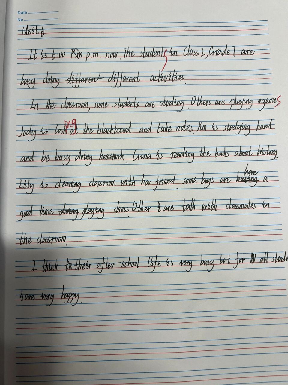 人教版七下u6现在进行时作文94 unit6 im watching tv 写作课 82