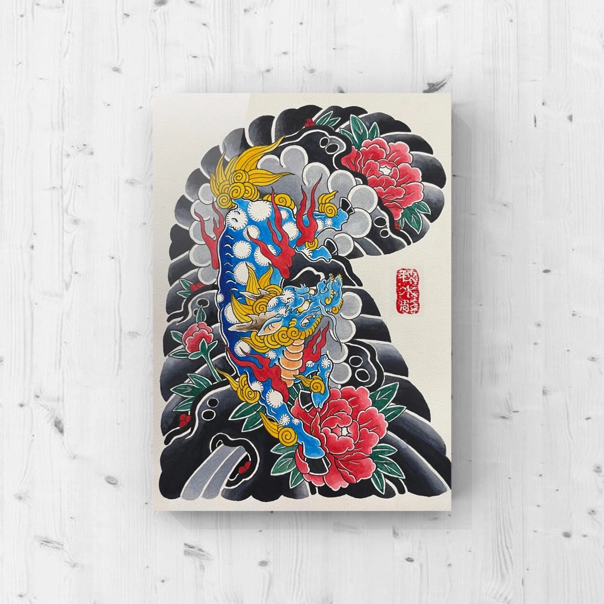 老传统半甲纹身图案手稿素材
