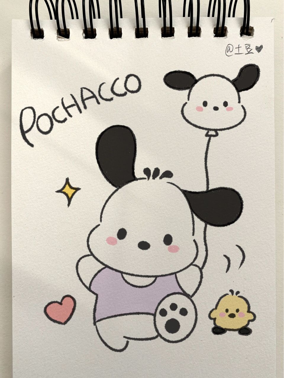 画100个可爱简笔画第42天 图为临摹 帕恰小狗来咯