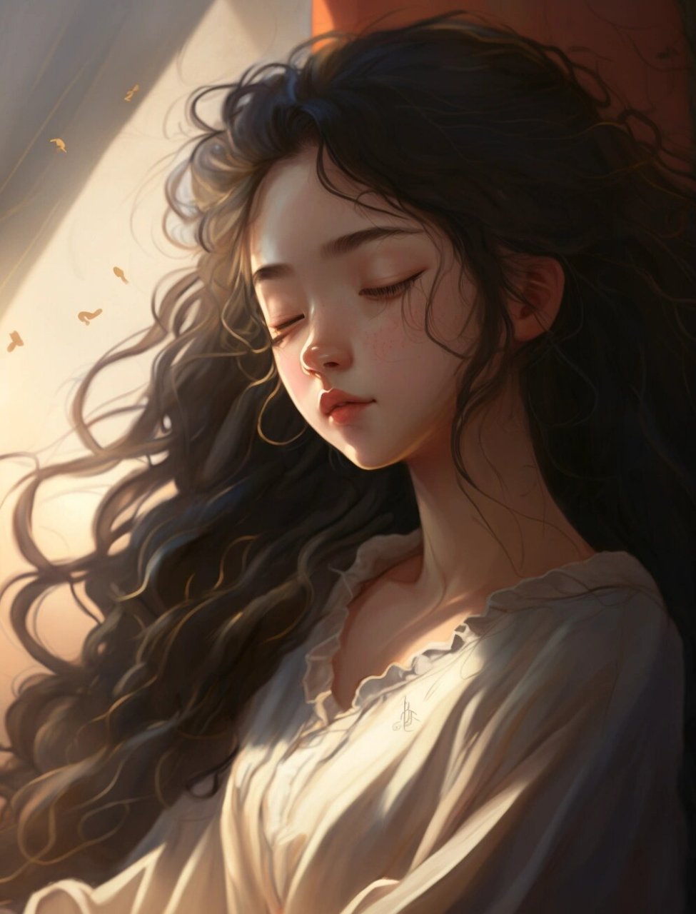 唯美慵懒情侣头像之女生 喜欢温暖的阳光洒在身上 懒散的闭上眼睛