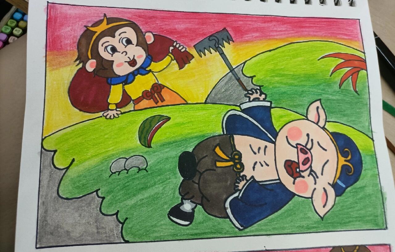 猪八戒吃西瓜连环画