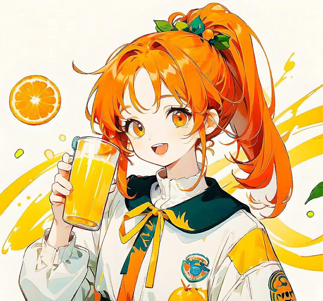 多巴胺女孩橙子橙色系头像壁纸