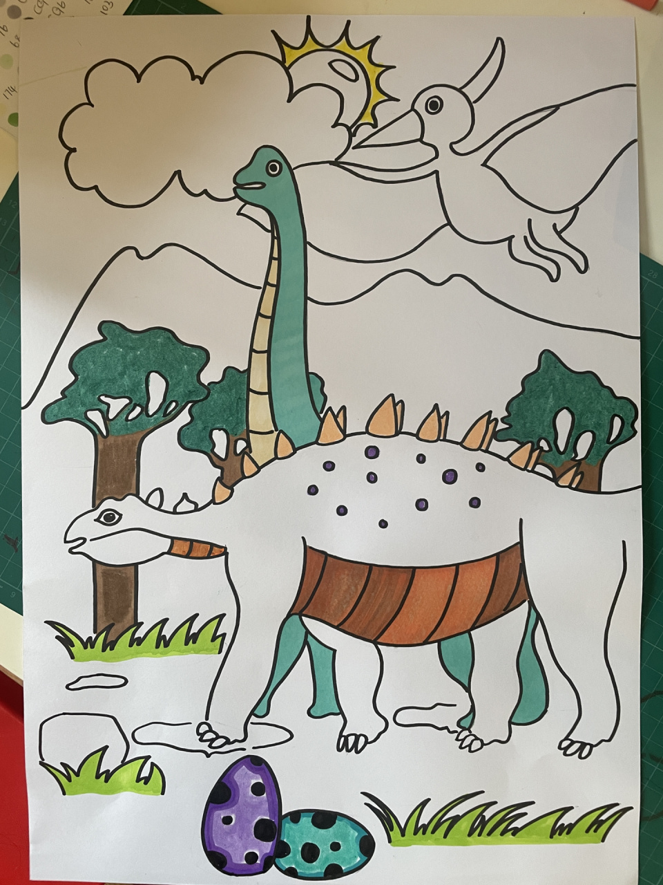 恐龙世界怎么画简单图片