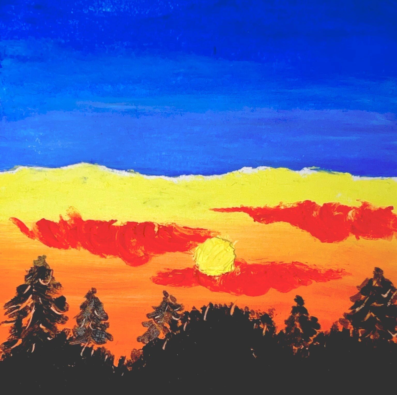 重彩油画棒风景画            油画棒风景作品合集来啦,需要过程的