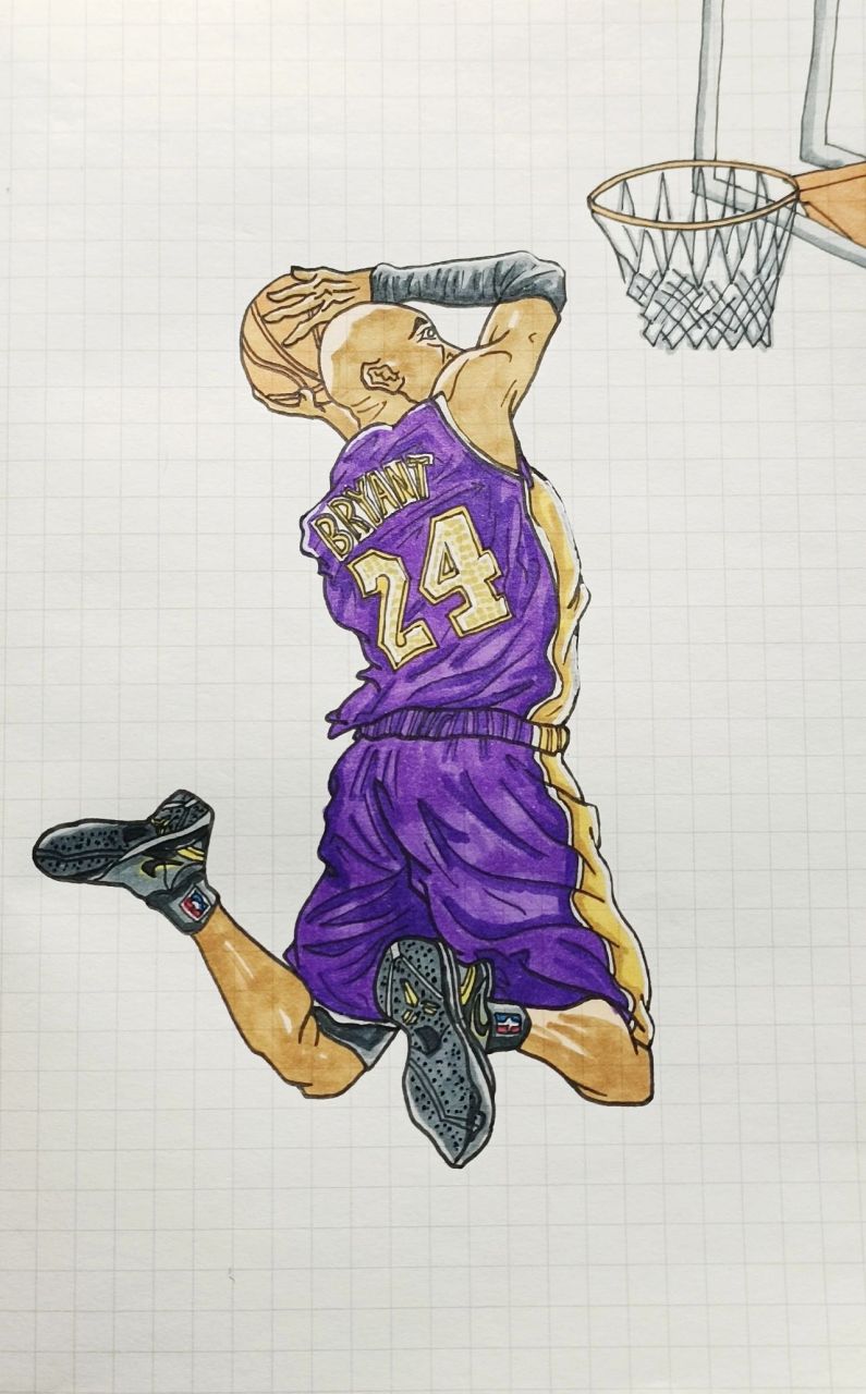 临摹卡通科比步骤分解