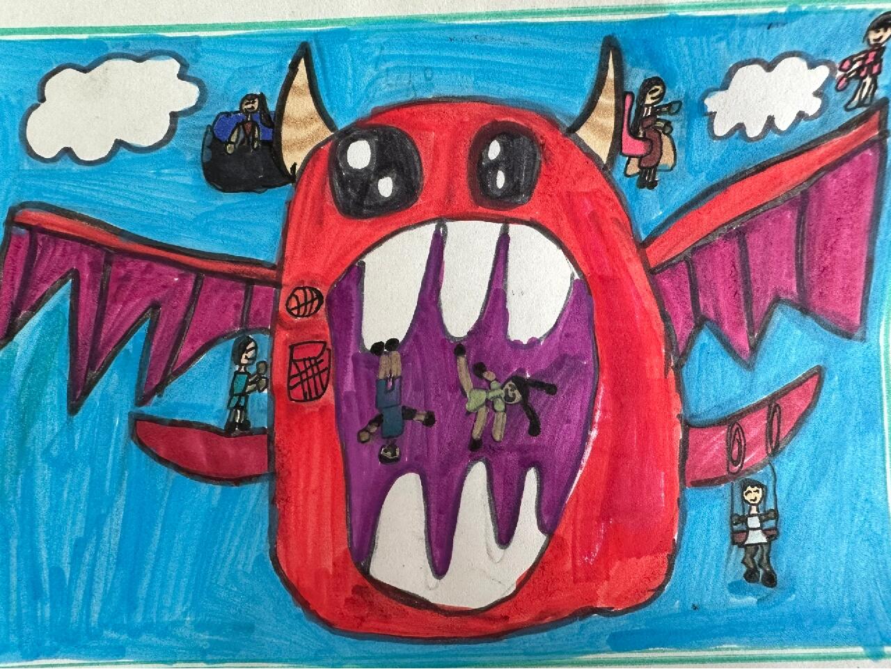 📝人美版三年级下册《大嘴怪》学生作品 🟡大嘴王争霸赛开始啦,谁