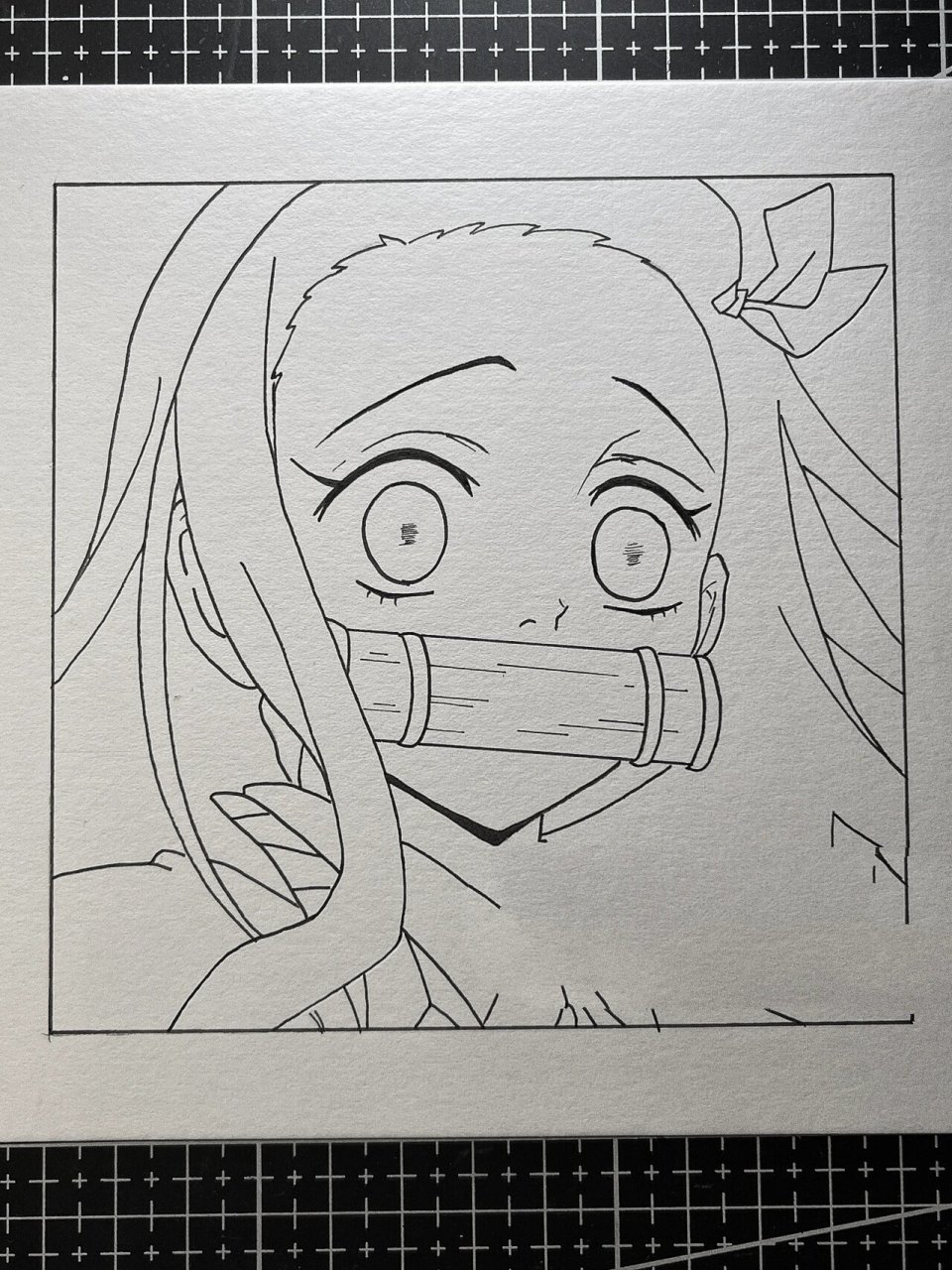 祢豆子 附线稿过程 可爱的豆豆子来啦      边框:12×12cm 画纸:荷兰