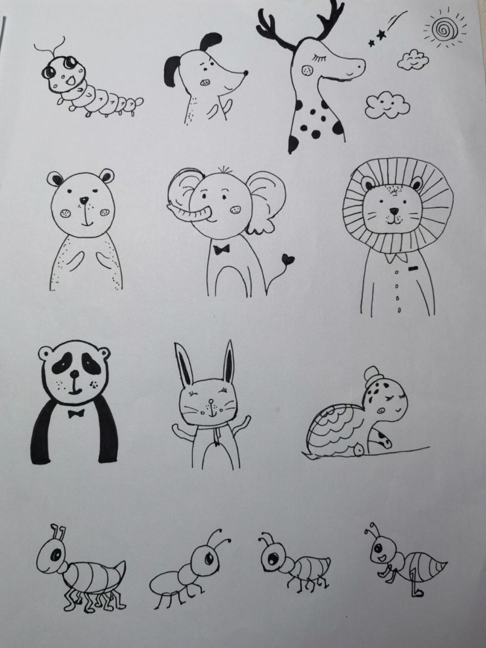 北欧风儿童简笔画小动物 小孩子也不是好糊弄的