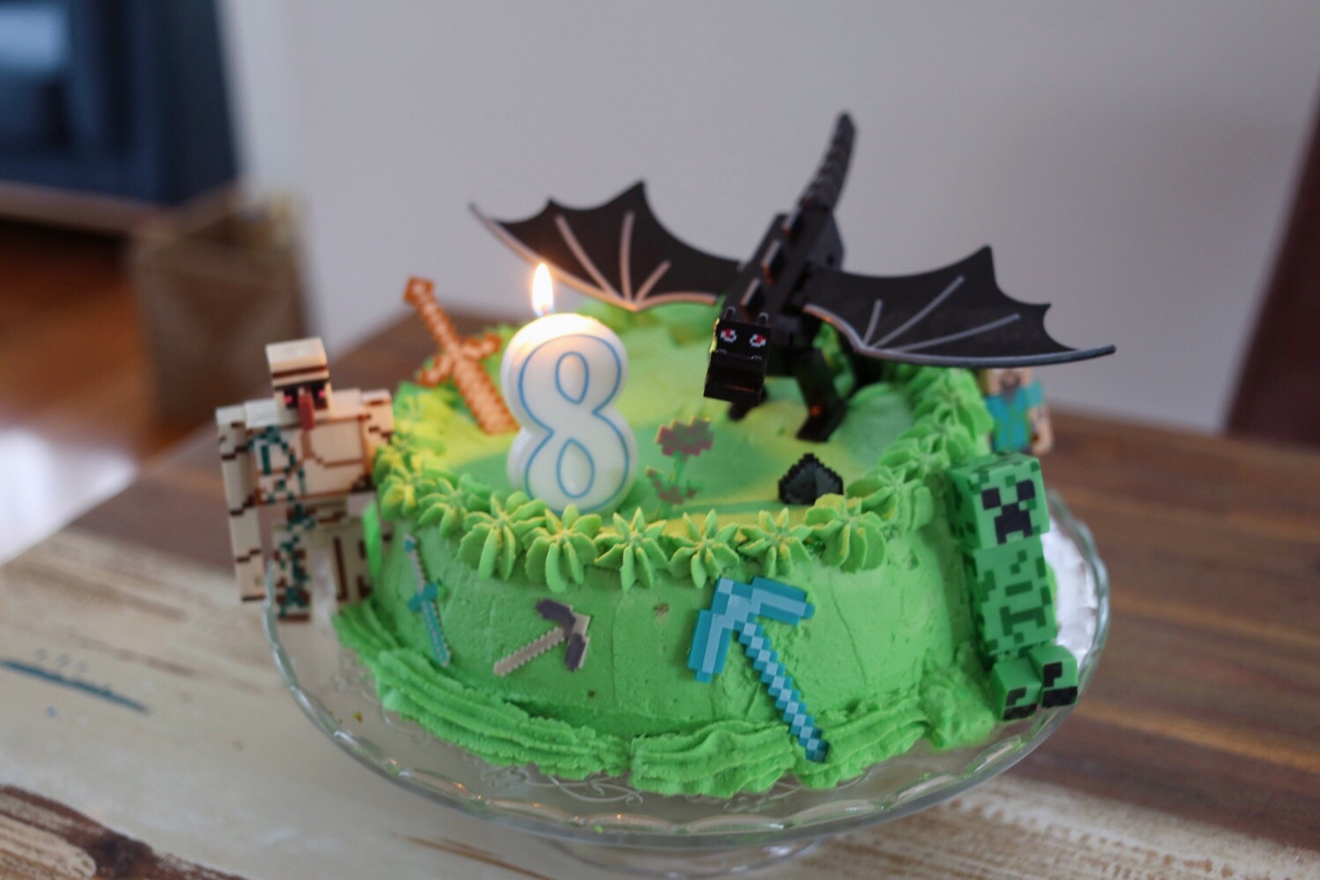 自制生日蛋糕|我的世界主题男孩蛋糕 又长大一岁啦,从今天开始就是八