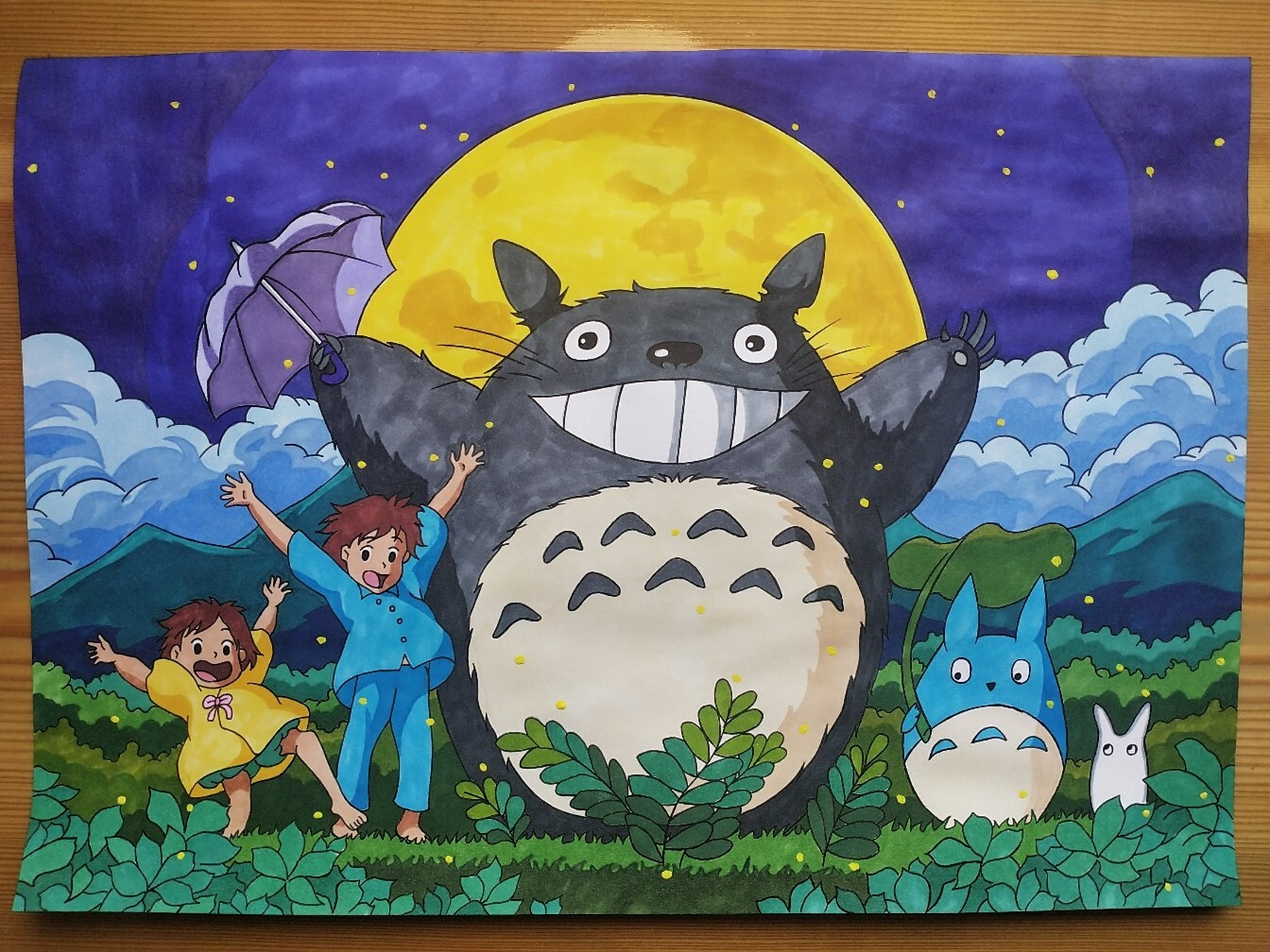 宫崎骏龙猫手绘(附原图) 龙猫手绘,最后三张是原图