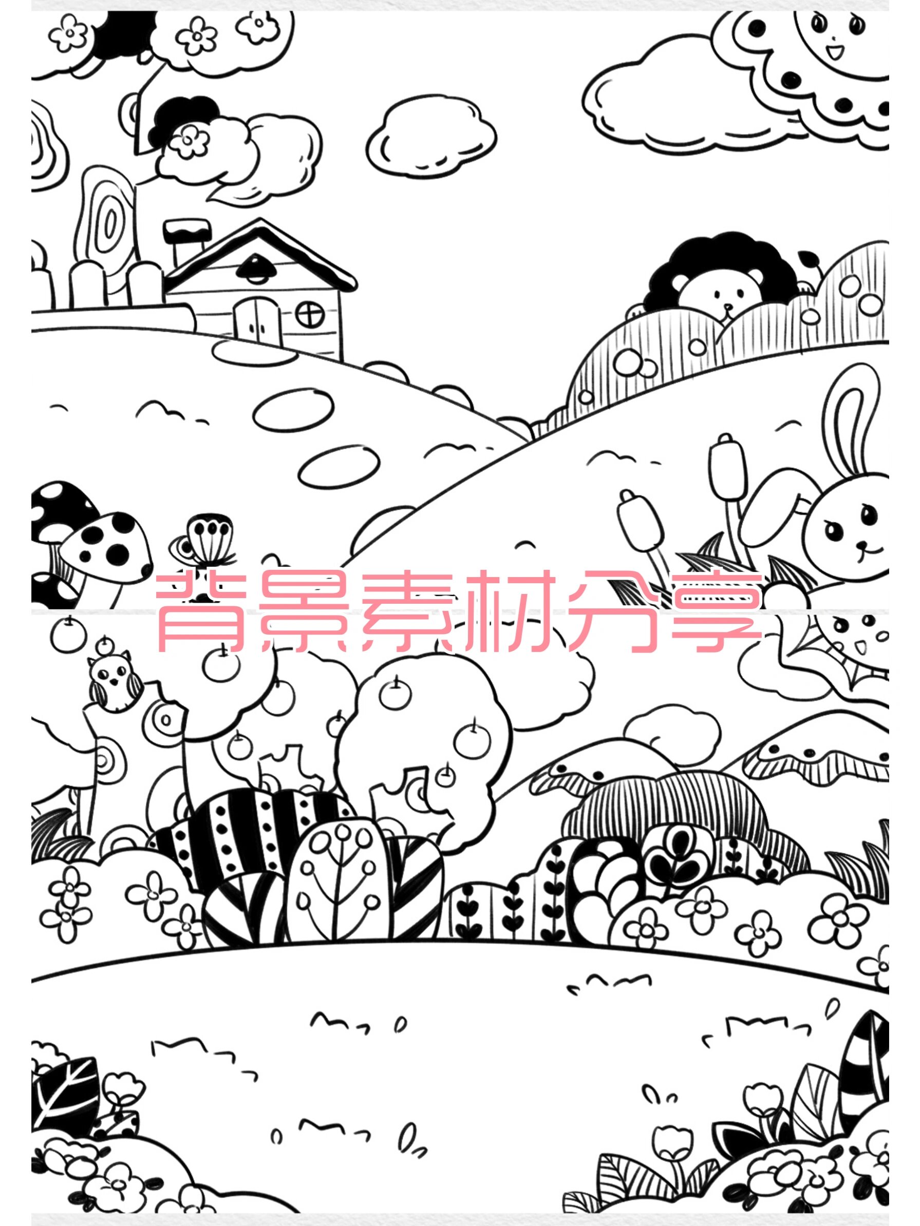 简笔画素材-背景