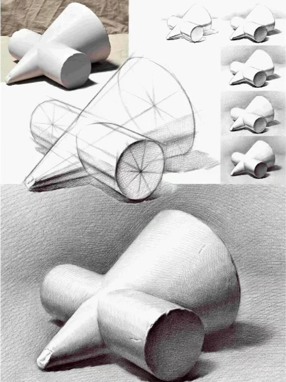 结构素描几何体绘画步骤及教学 结构素描几何体的意义: 画素描几何体