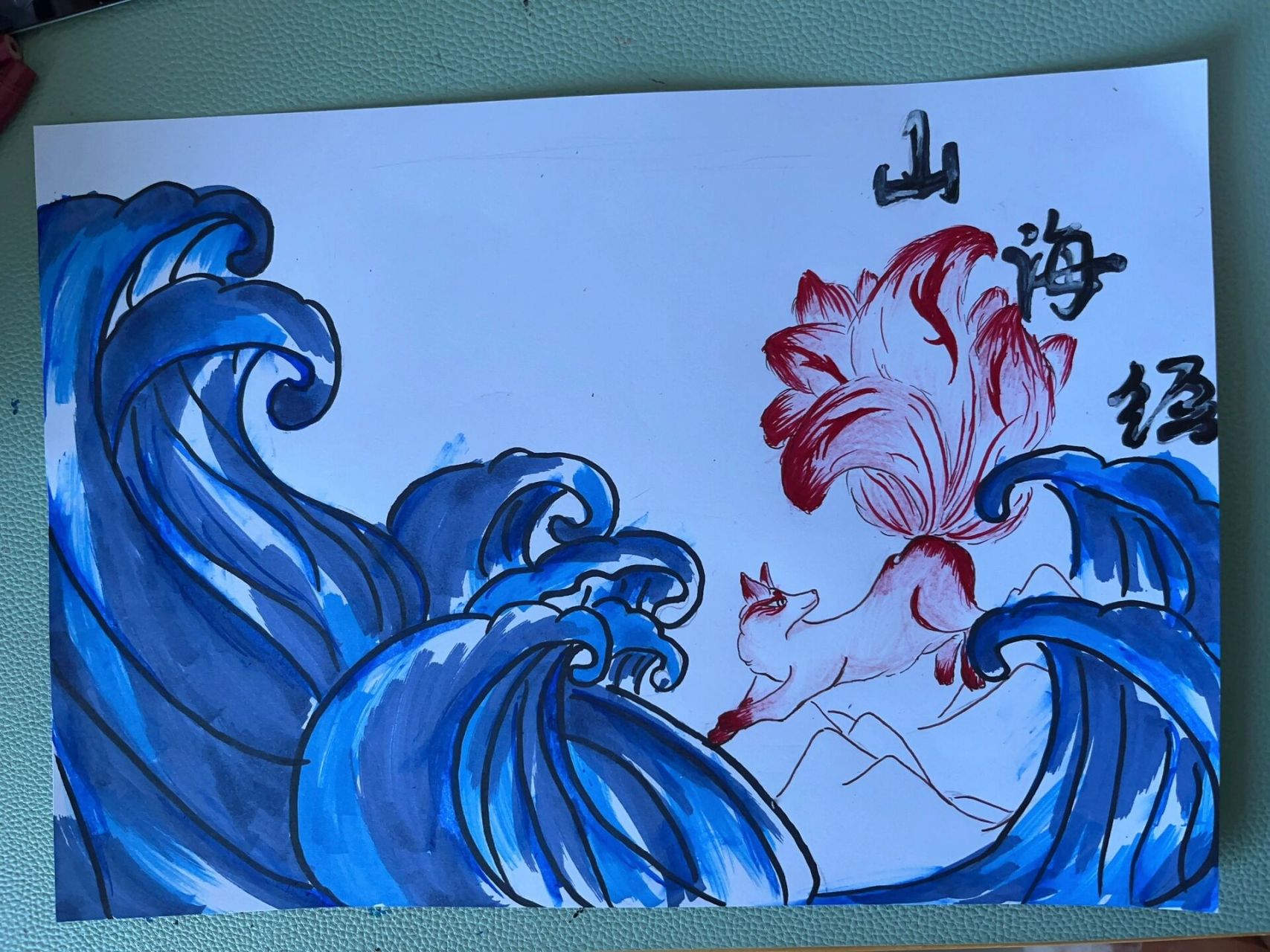 暑假作业之阅读小报 山海经    绘画
