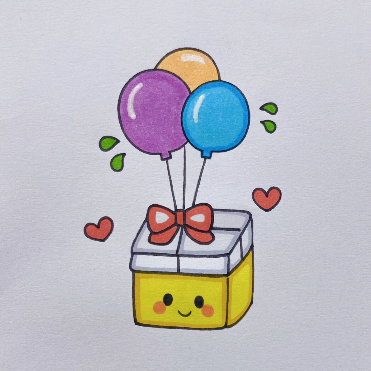 节日礼物简笔画教程