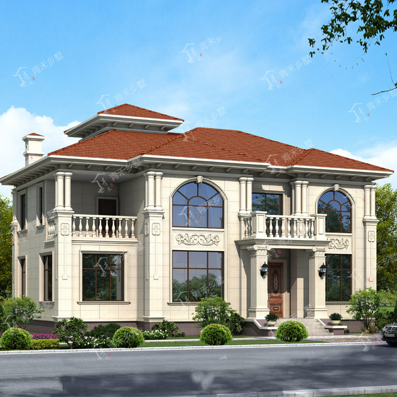 3款二层大户型豪华别墅设计施工图纸推荐 农村建房子,宅基地面宽比较