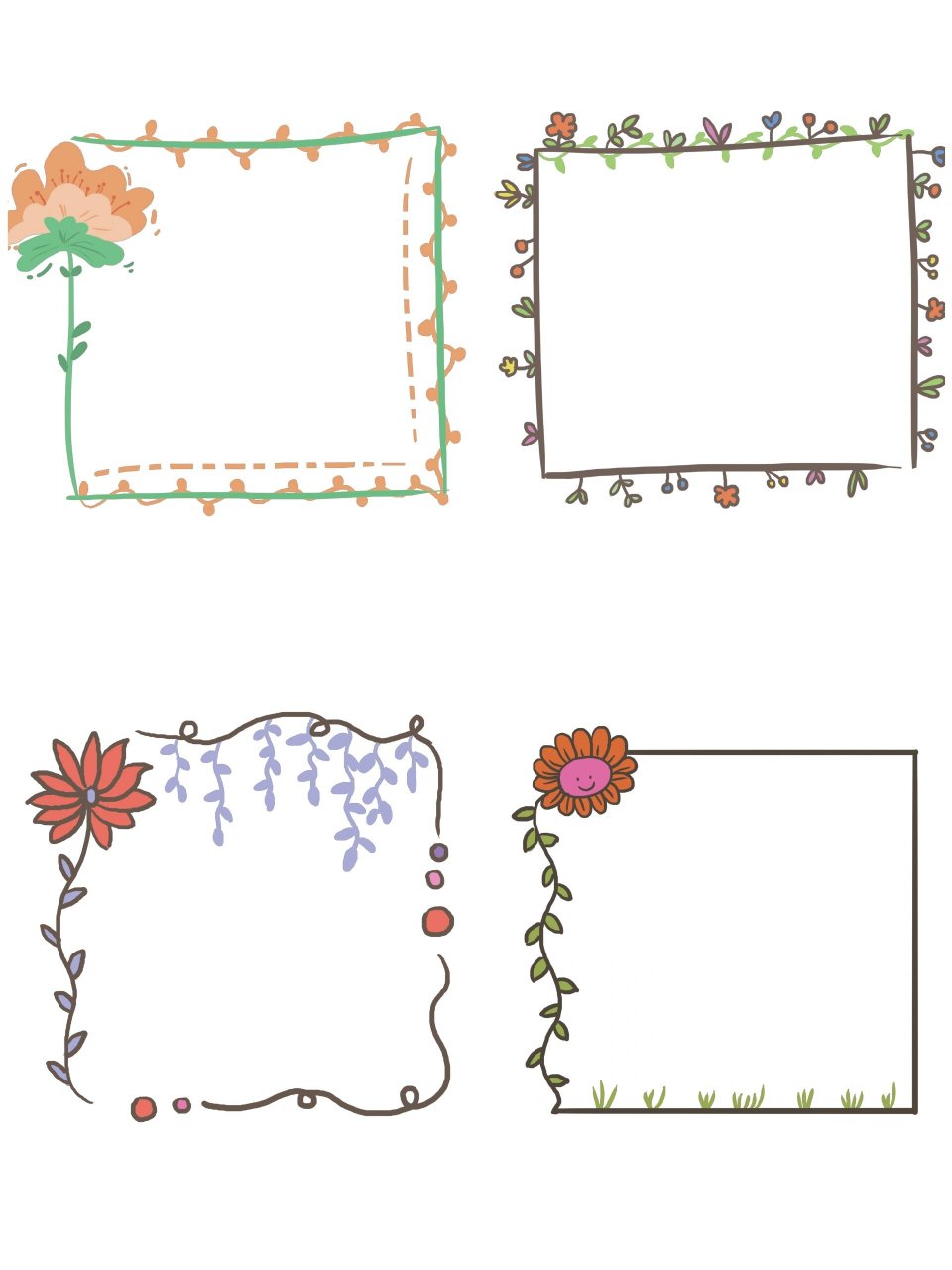 手绘边框‖卡通儿童画免抠边框素材② 94949494 可可爱爱的