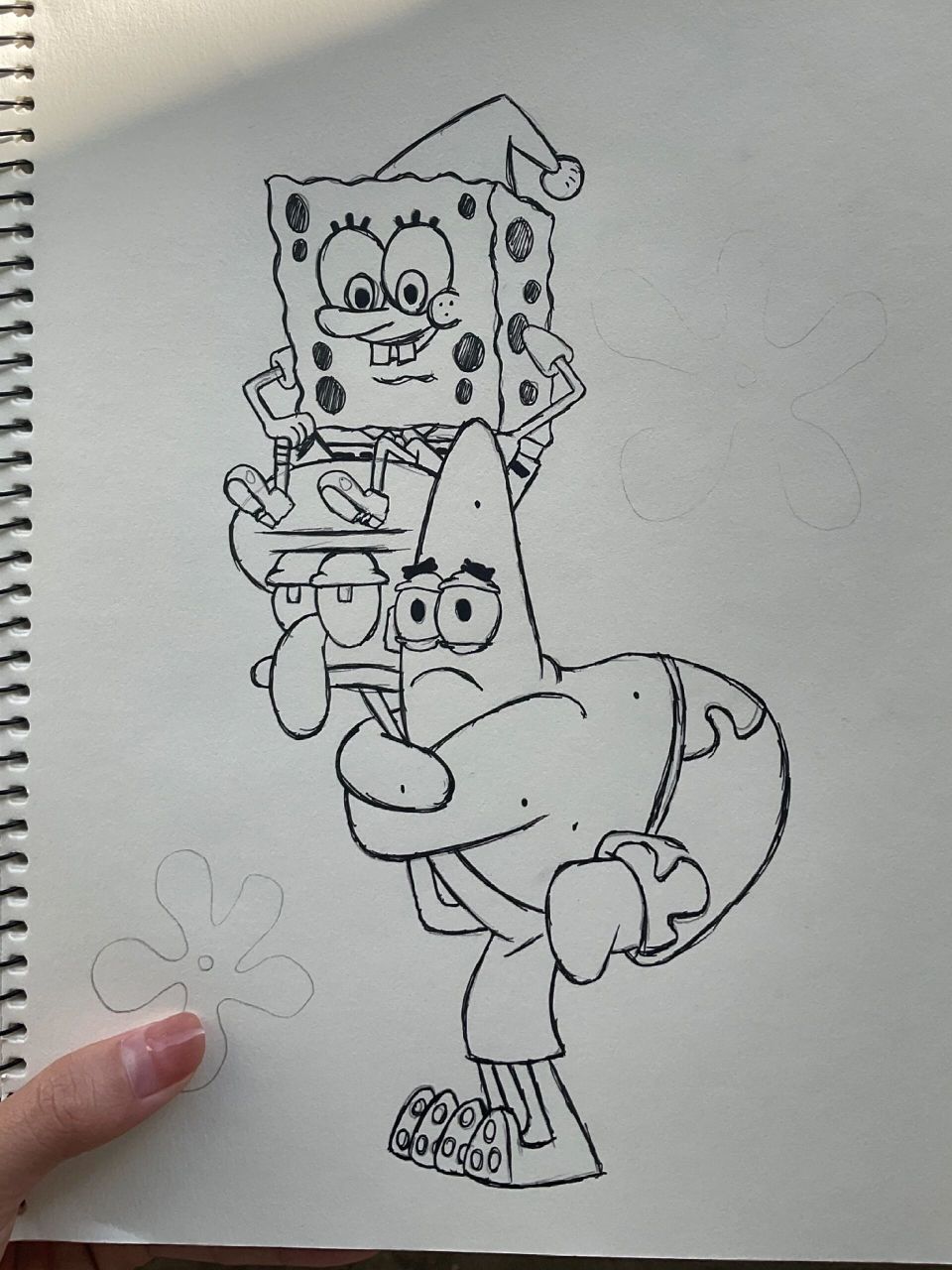 马克笔手绘|海绵宝宝&派大星&章鱼哥 如果每天也能像海绵宝宝一样无忧