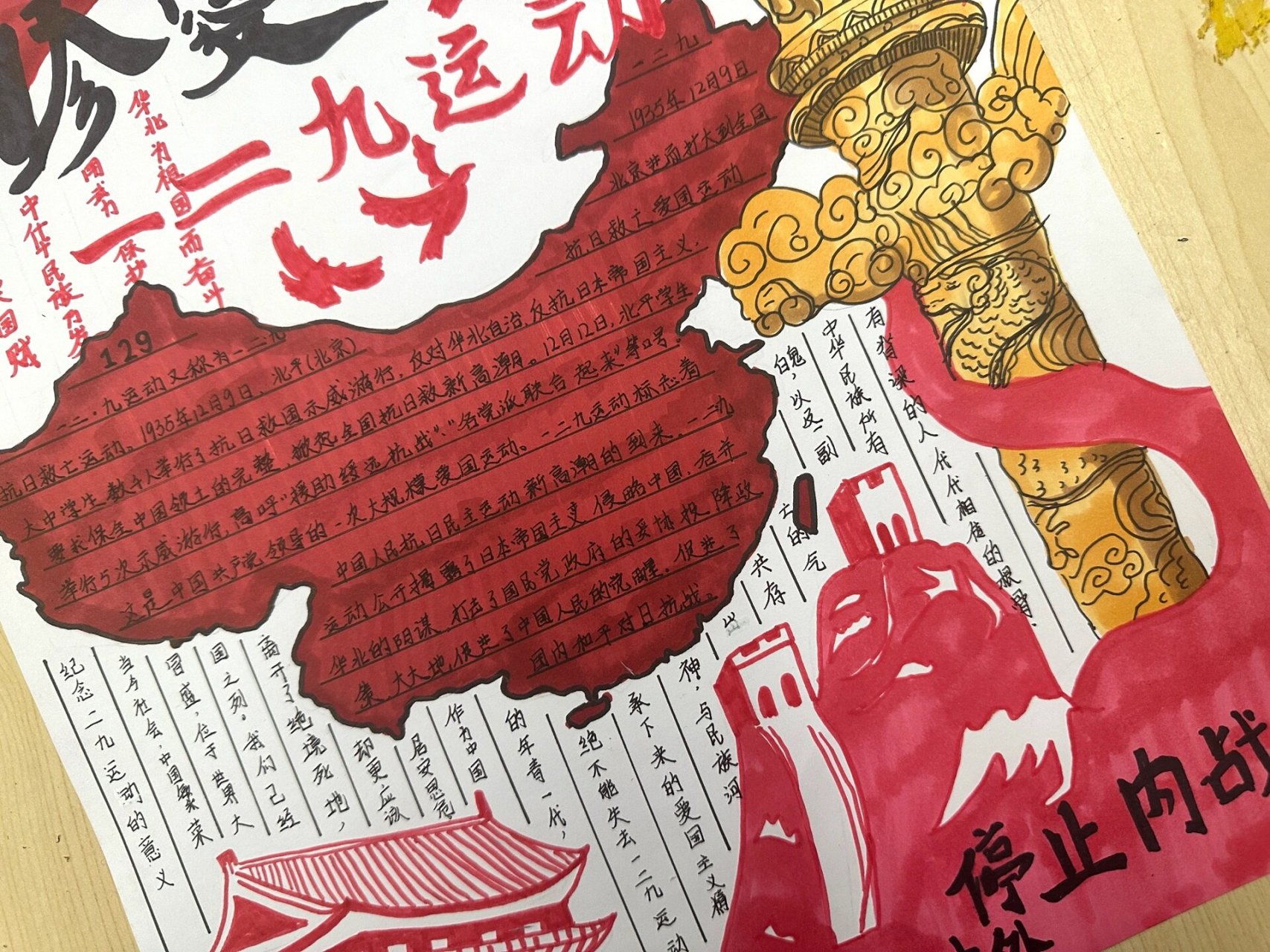 铭记历史一二九运动手抄报