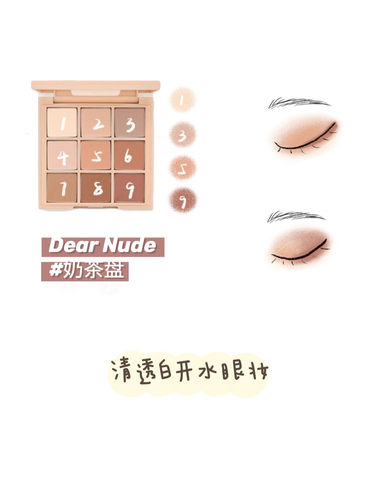 3ce奶茶盘dear nude——眼影画法教程分享