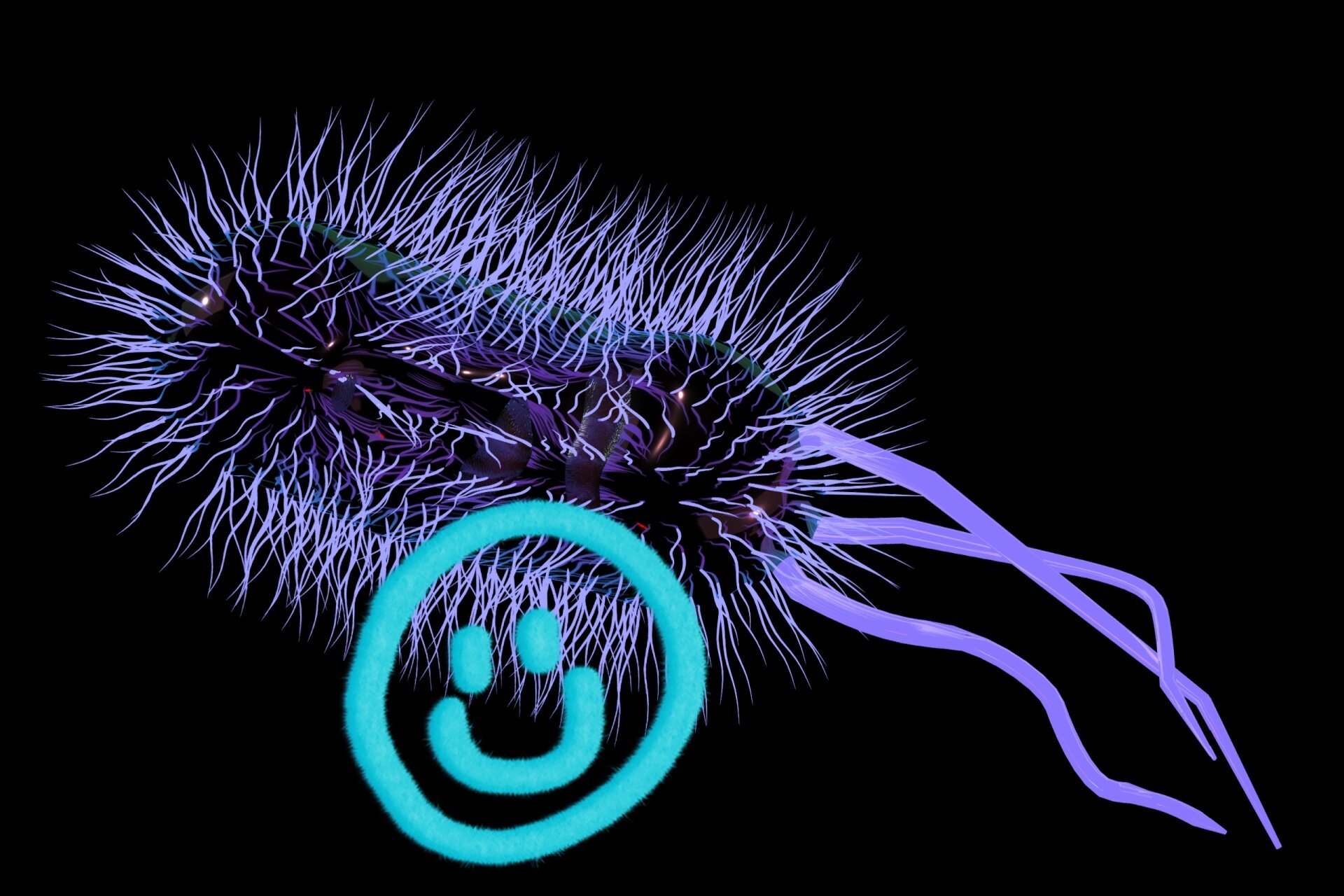 大肠杆菌,葡萄球菌 3d max 图 本来打算画给朋友放论文里的,但是风格