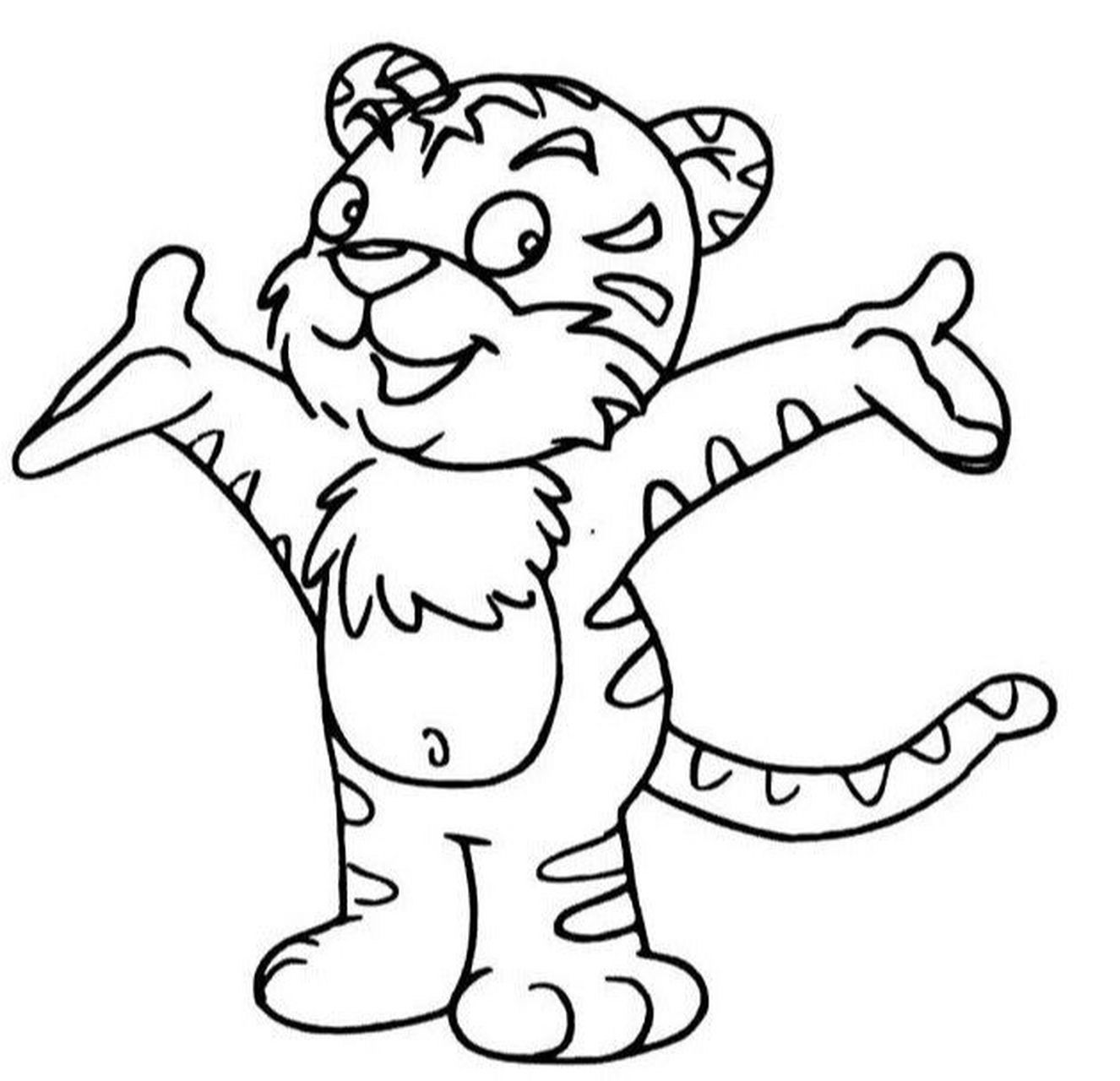 老虎91简笔画素材可打印 #简笔画# #小老虎简笔画# #老虎简笔画