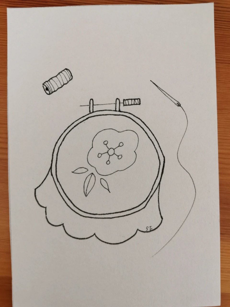 简笔画62 针管笔手绘 针线