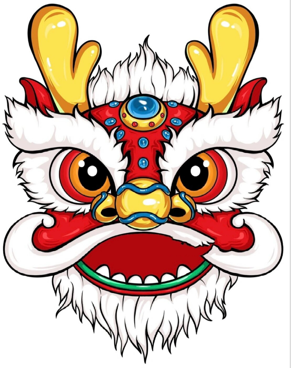 元旦龙头素材可打印/龙头素材