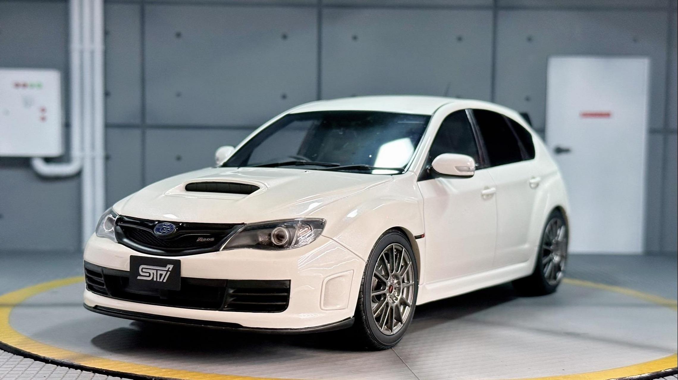白色短尾豹.稀有1 18 斯巴鲁sti wrx r205