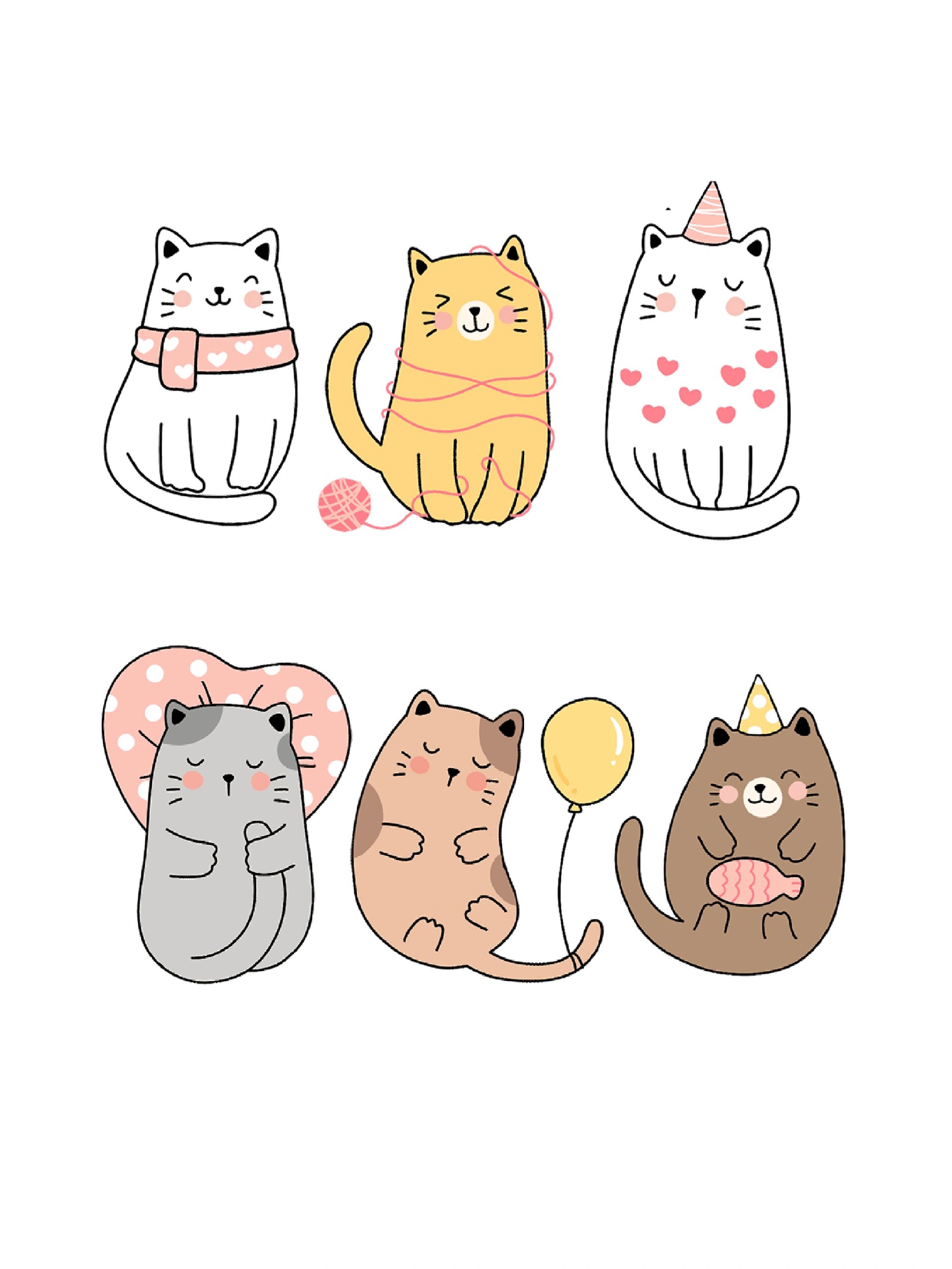 卡通猫咪动物插画|免扣素材分享