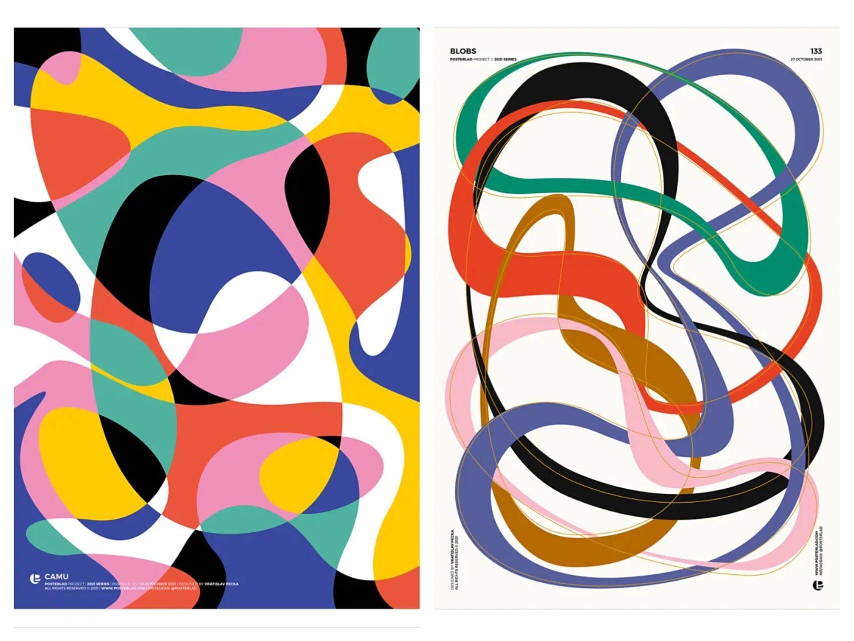 几何海报设计合集|版面排列和元素设计搭配 几何图形"是在众多排版