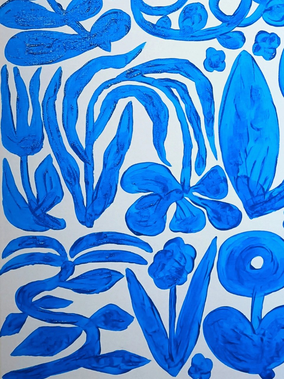 蓝色绘画作品 尺寸:40×50cm 材料:丙烯,油画布 随缘可出