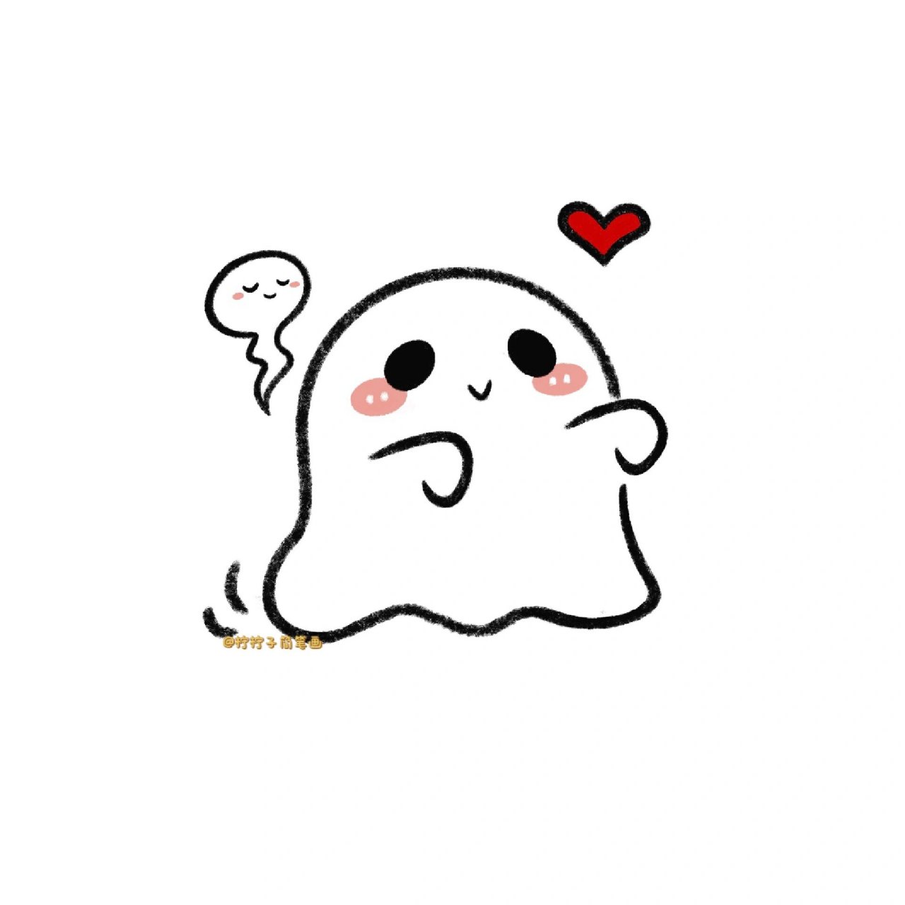 可爱鬼出没7315手残党学简笔画附教程 很快就是万圣节了,今天来画