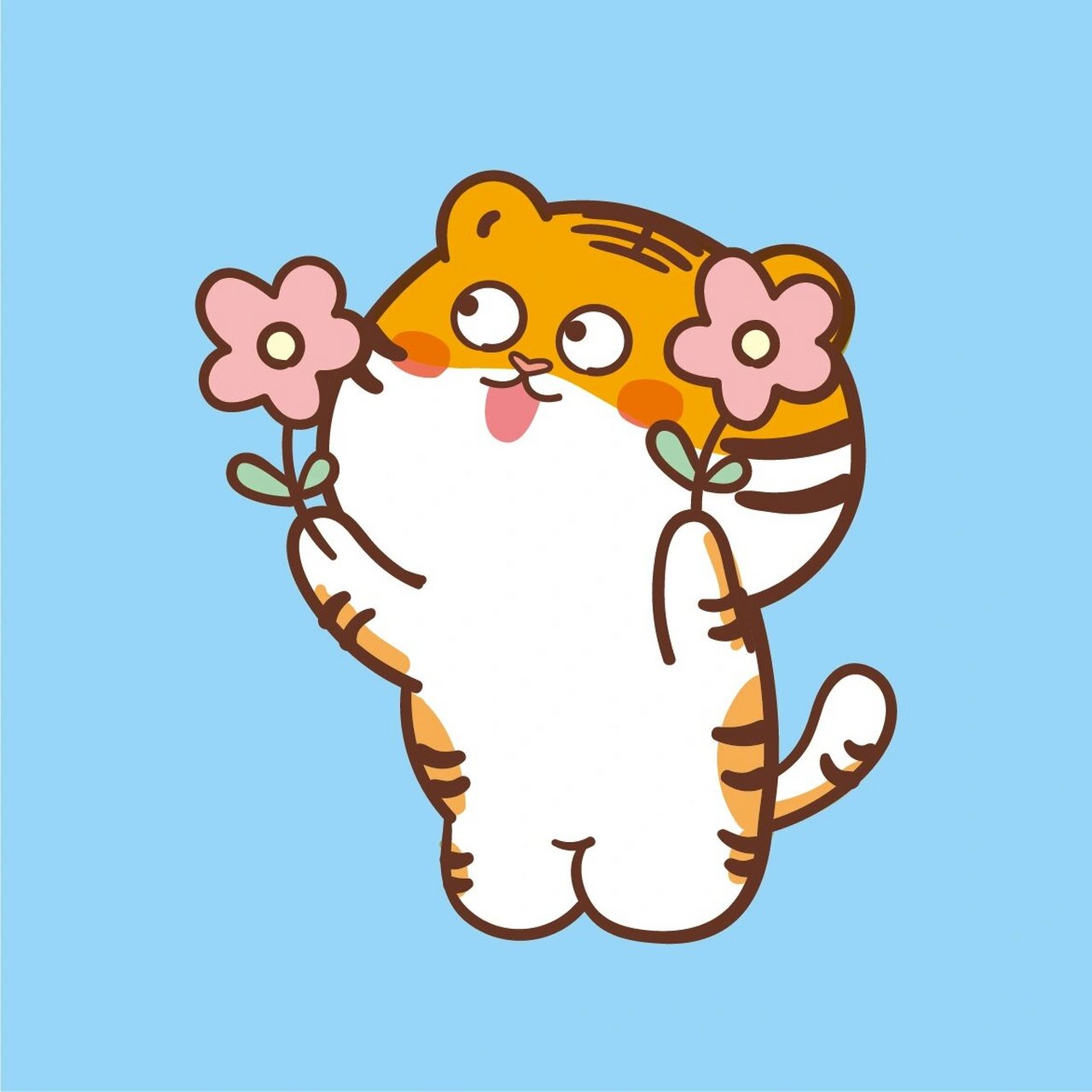 两只老虎跑得快好朋友胖虎小老虎头像卡通 谢谢大家喜欢 转载请注明