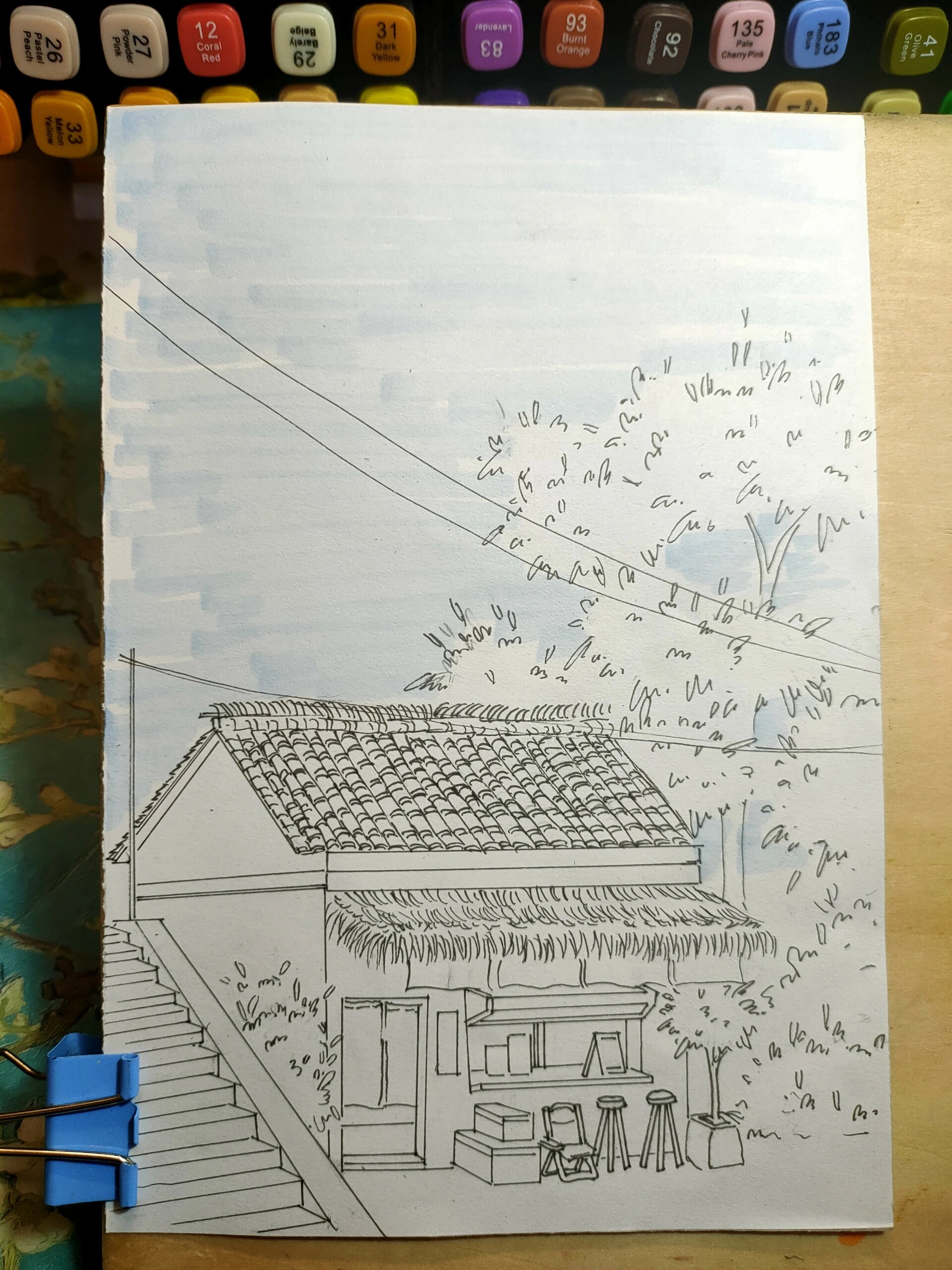 马克笔风景画《乌镇》 马克笔风景画《乌镇》