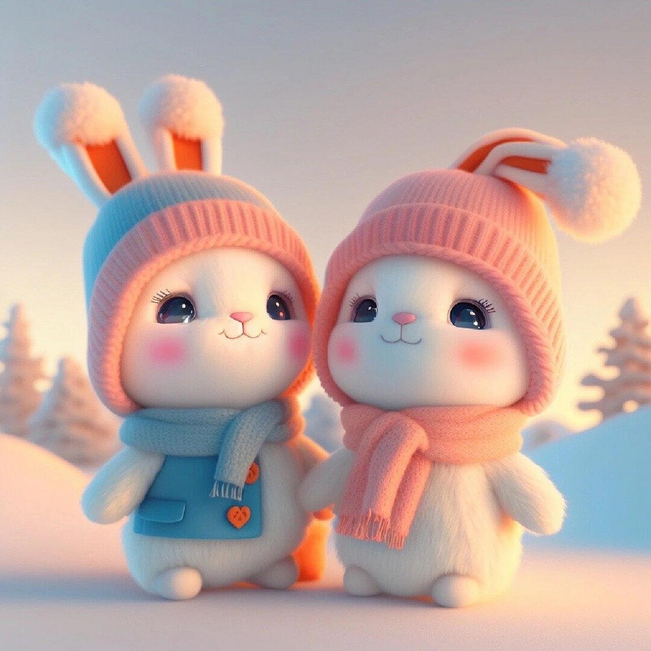 萌萌哒的兔子头像情侣版,这谁受得了呀 萌萌哒的兔子头像,这谁受得了