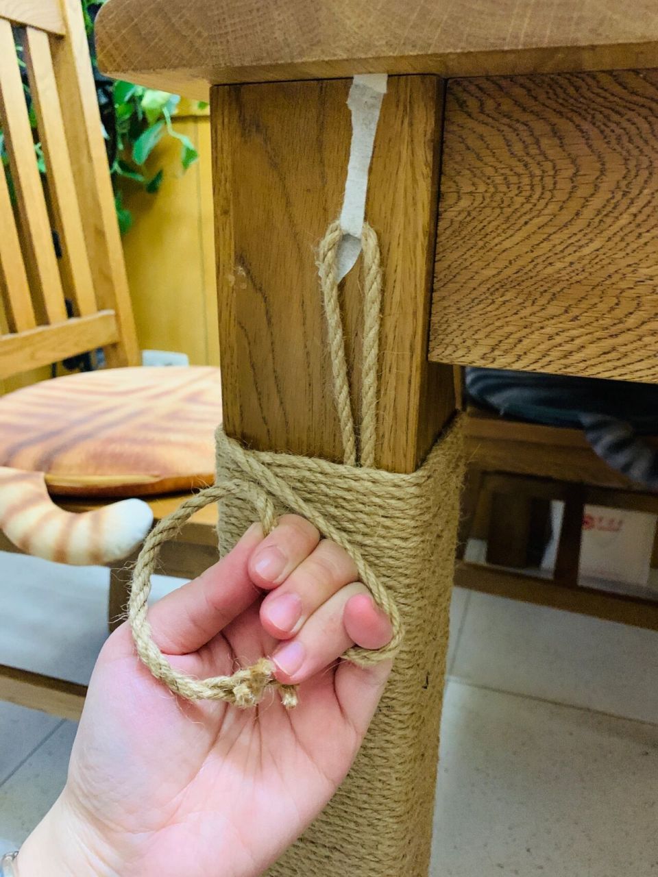 自制剑麻绳猫抓板/10元搞定/包教包会 在桌腿 床腿 缠上麻绳既可以当