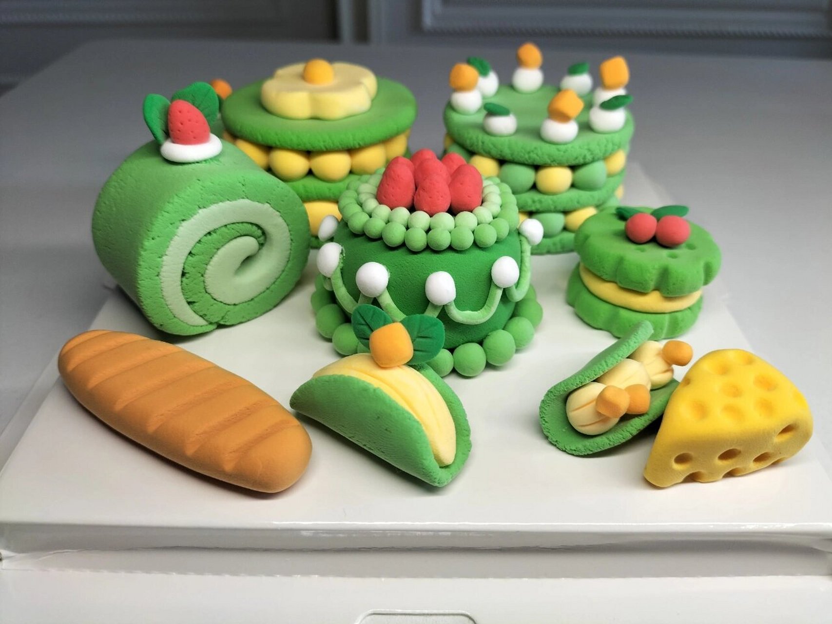 手工轻粘土作品系列之绿色系甜点 日常制作73