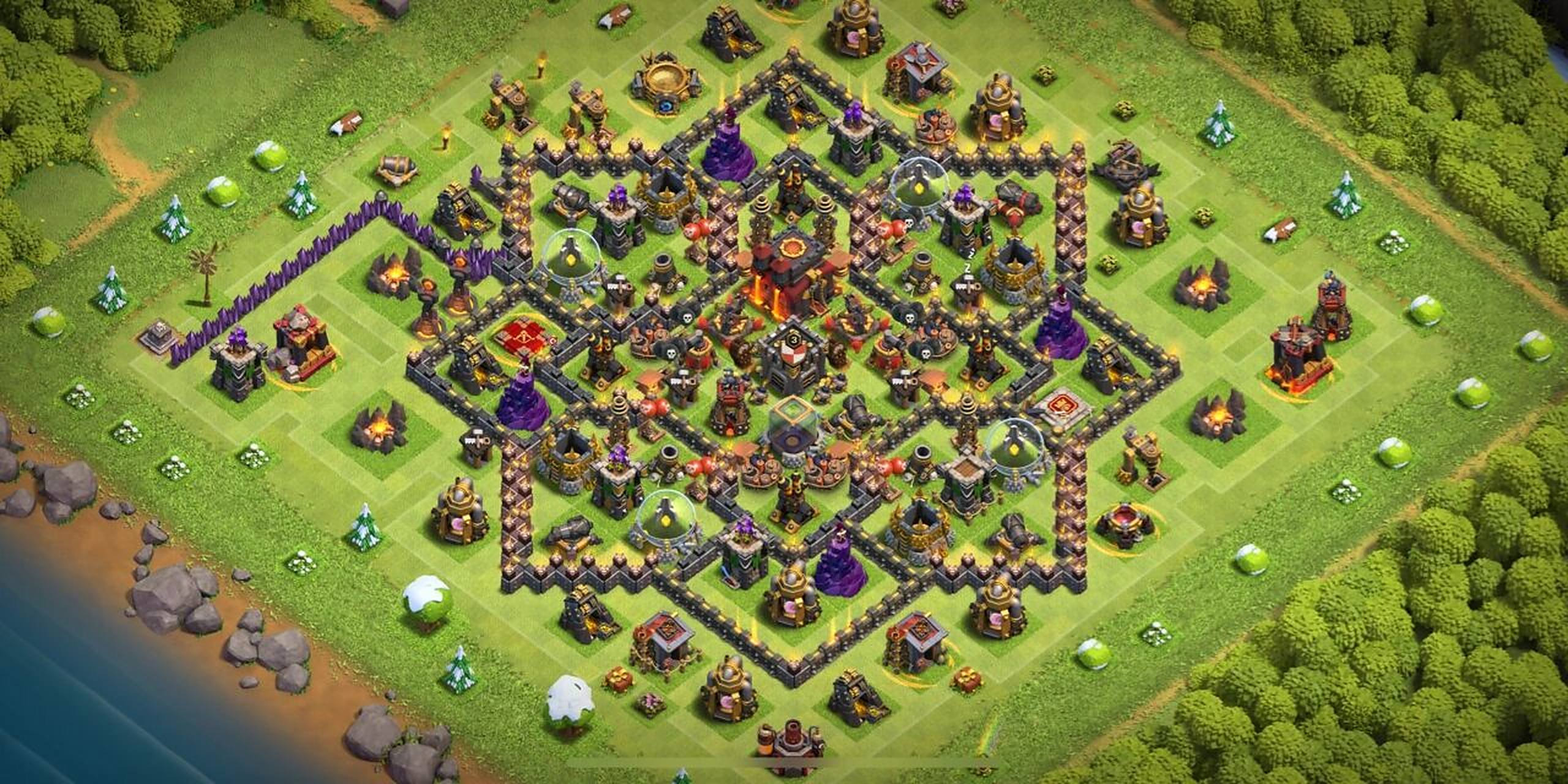 部落冲突coc10本阵型 最近身边玩的人少了我也好久没玩了 都记不得