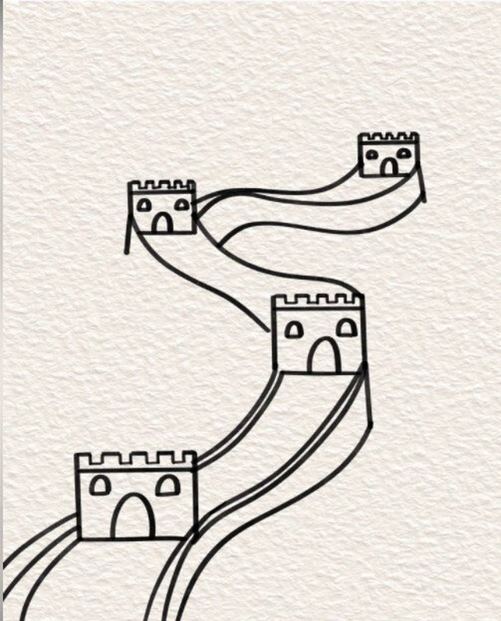 简笔画万里长城主体画 国庆放假正当时,如果没出行计划的家长,可以和