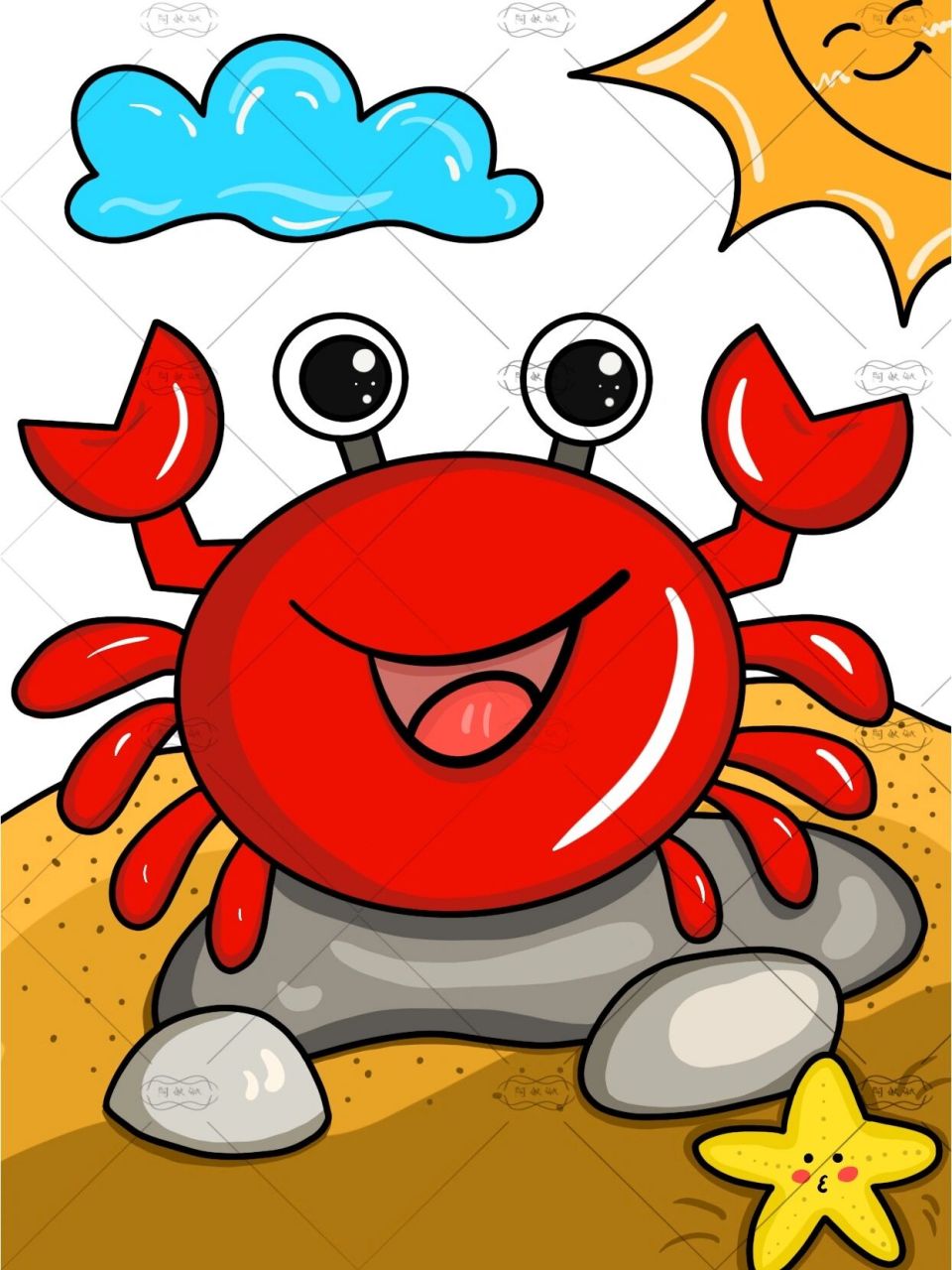 少儿美术|小螃蟹儿童画|6-8岁儿童画|马克笔 今天一起来画小螃蟹吧