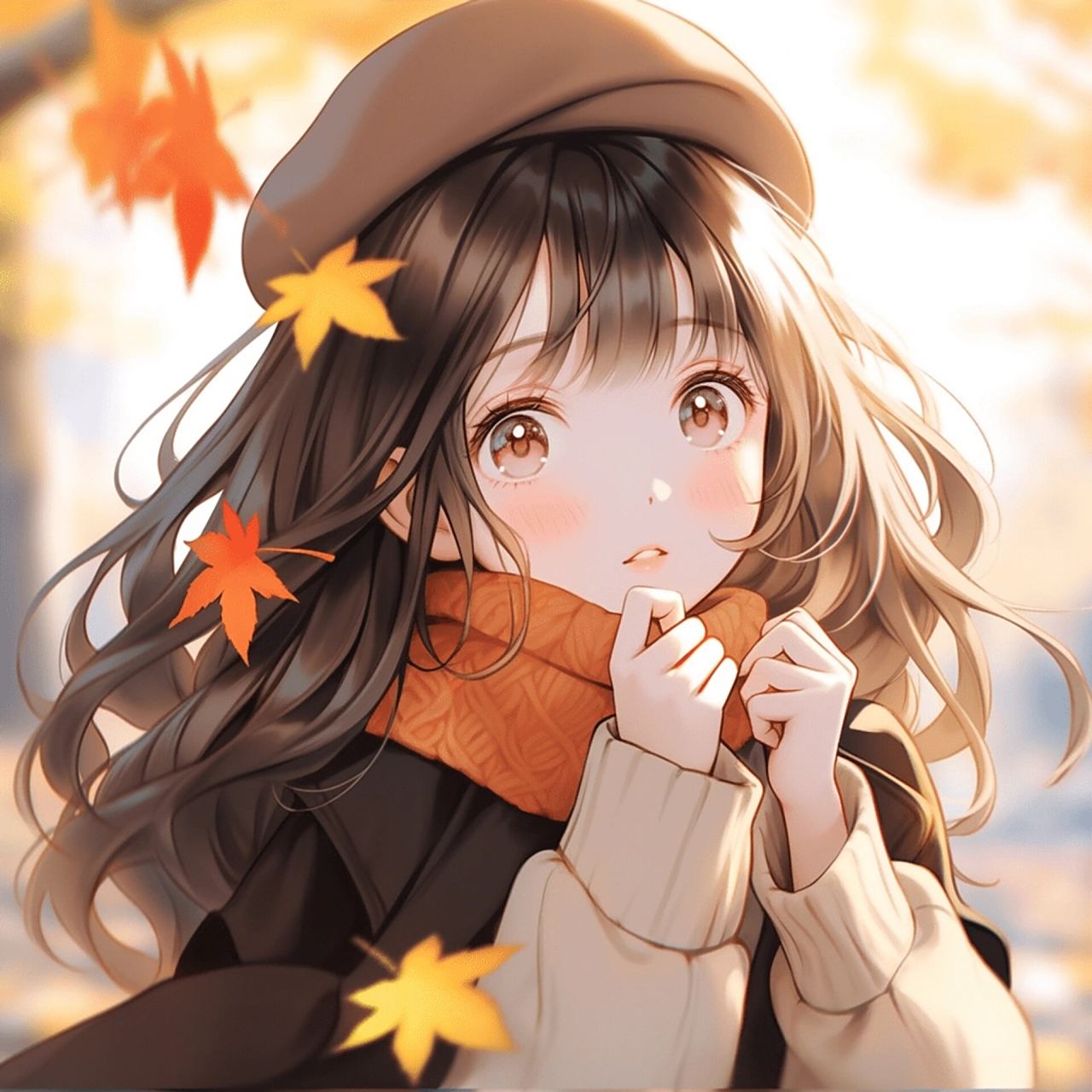 秋天的气息94可爱女生头像 #用一张图形容秋天# #动漫头像# #动漫