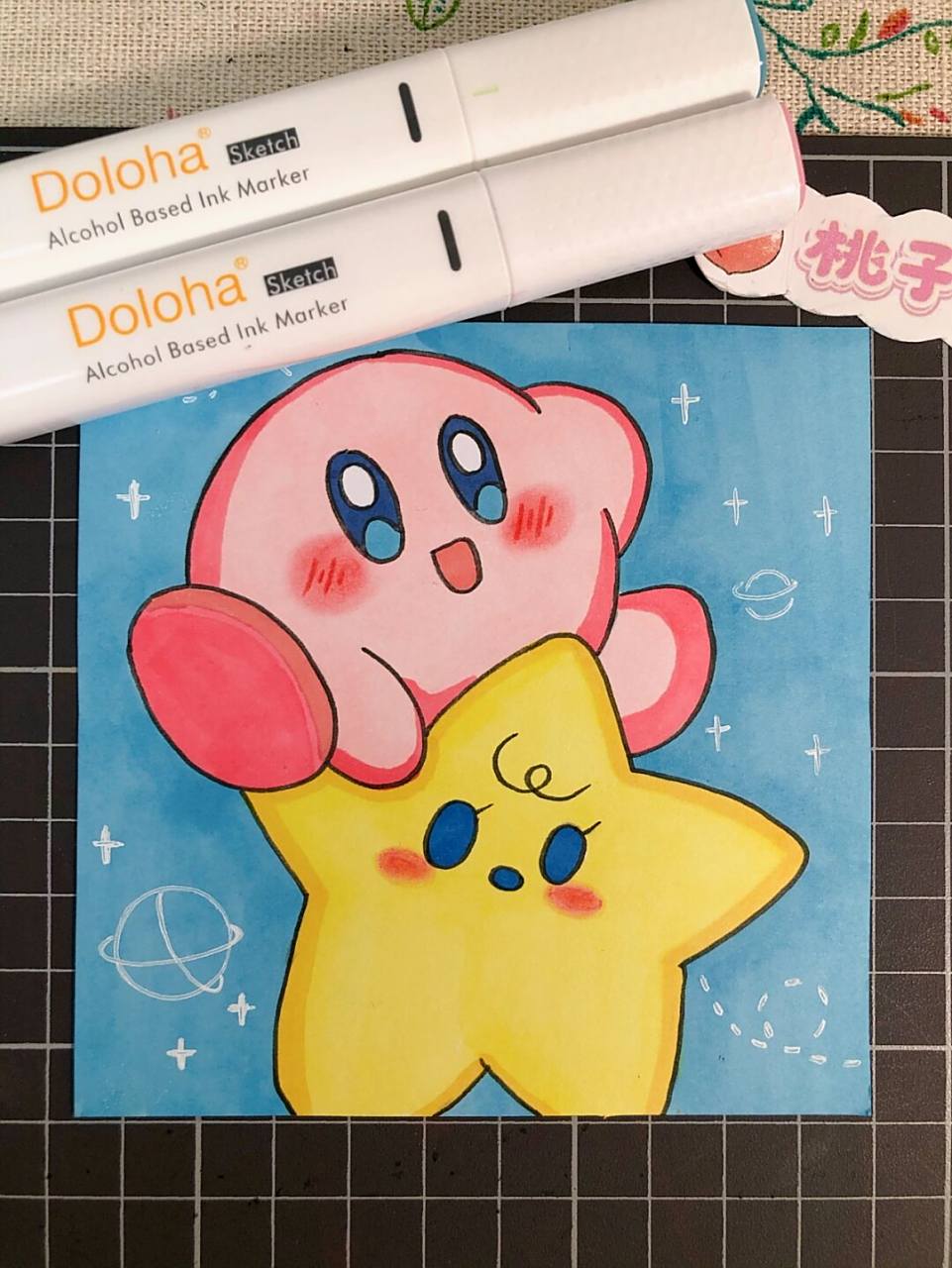 第176幅|星之卡比简笔画,临摹.附步骤图.