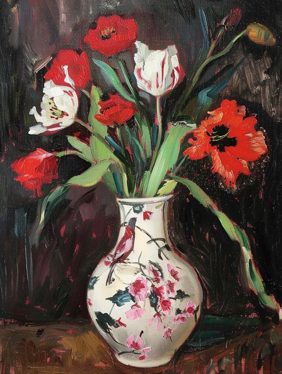 ai油画|静物瓶花