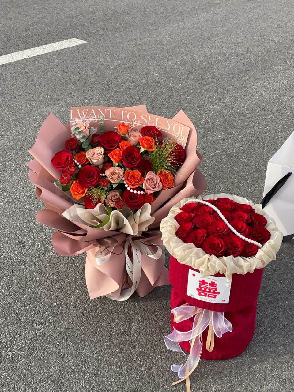 订婚花束和送丈母娘花束组合