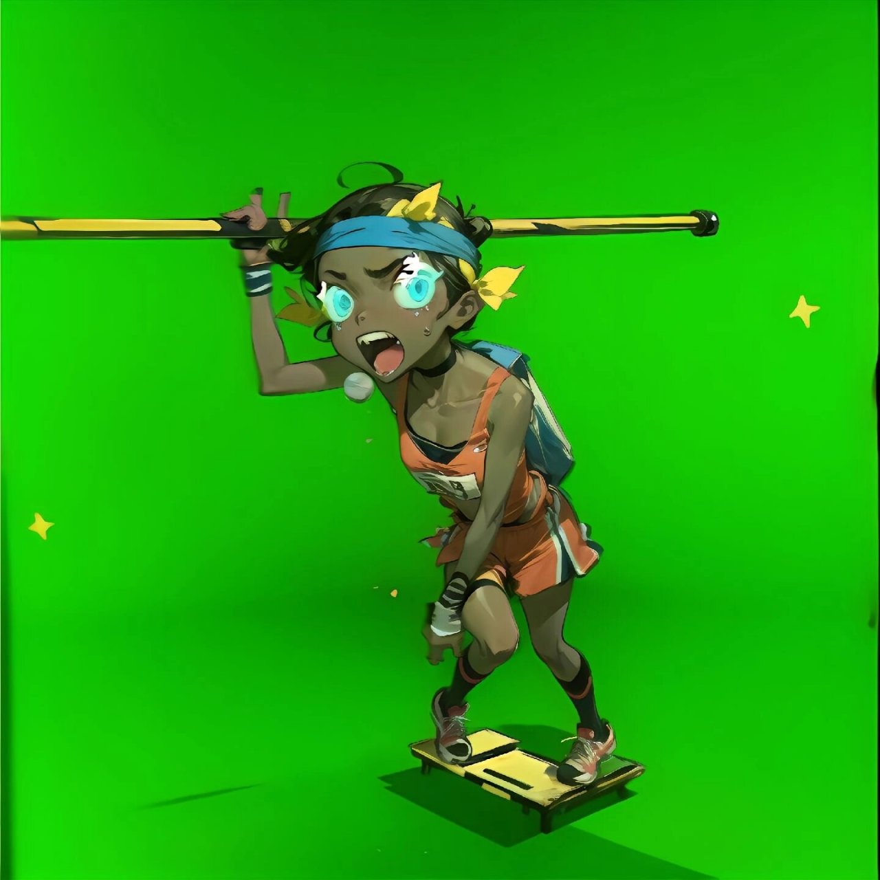 ai绘画 撑杆僵尸    当撑杆跳僵尸遇见ai绘画