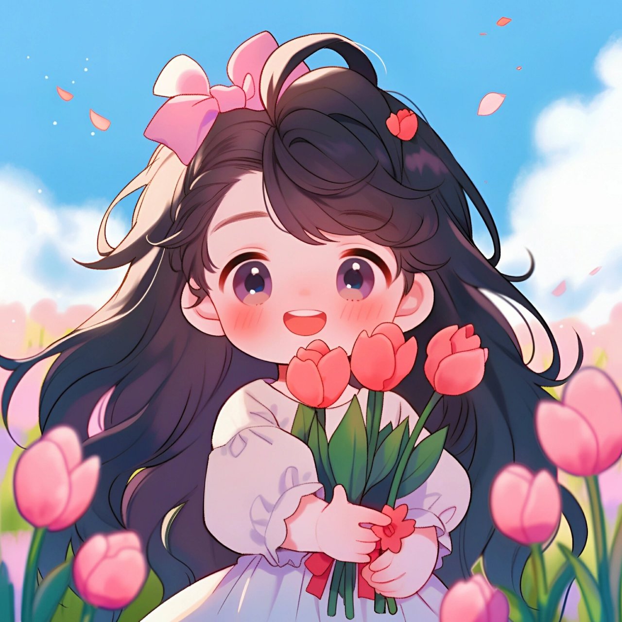 敲可爱的郁金香女生头像 郁金香花语:永恒的爱永恒的幸福,愿你遇到的