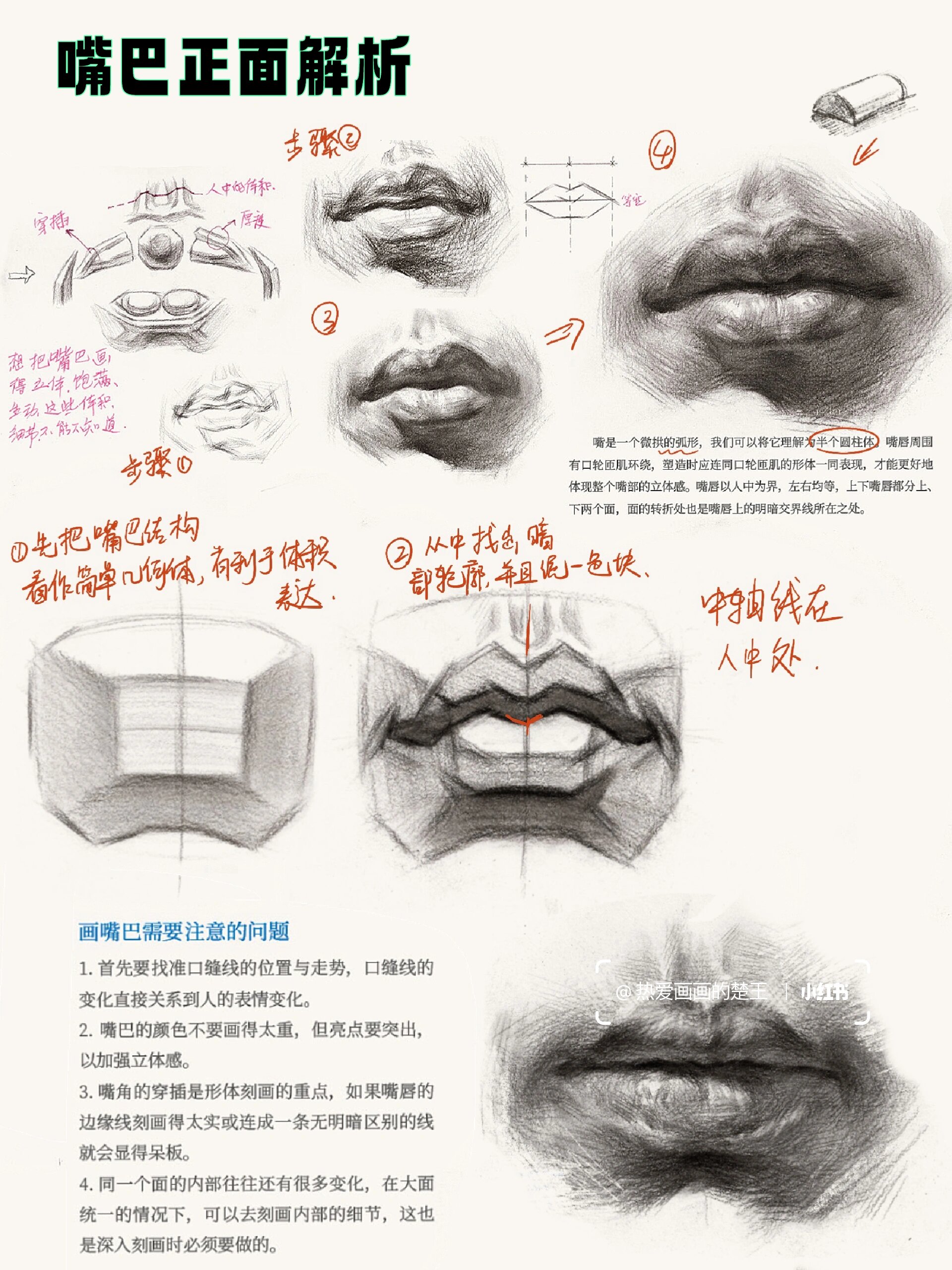 素描嘴唇 步骤图片